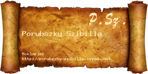 Porubszky Szibilla névjegykártya
